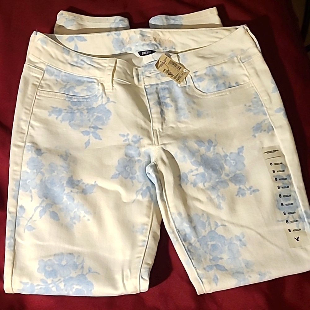 American Eagle Outfitters Floral Denim Jeans